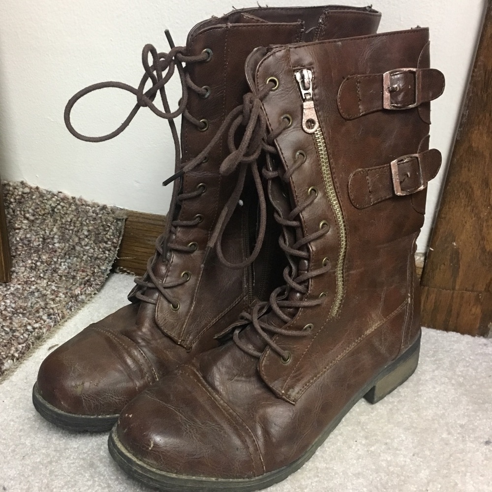 Brown Combat Boots